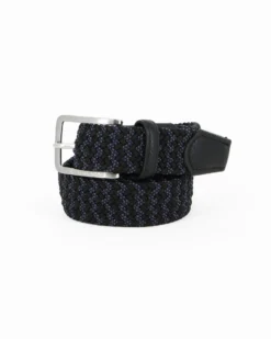 NAZARENO GABRIELLI - Cinta blu/nera intrecciata ed elasticizzata da uomo