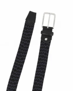 NAZARENO GABRIELLI - Cinta blu/nera intrecciata ed elasticizzata da uomo