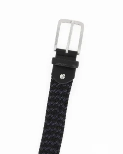 NAZARENO GABRIELLI - Cinta blu/nera intrecciata ed elasticizzata da uomo