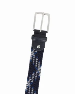 NAZARENO GABRIELLI - Cinta blu intrecciata ed elasticizzata da uomo