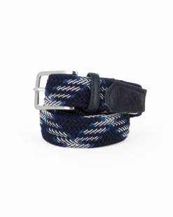 NAZARENO GABRIELLI - Cinta blu intrecciata ed elasticizzata da uomo