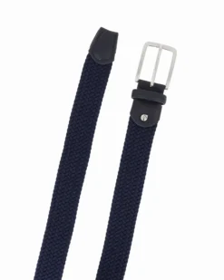 NAZARENO GABRIELLI - Cinta blu intrecciata ed elasticizzata da uomo