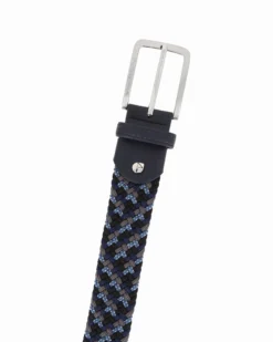 NAZARENO GABRIELLI - Cinta nera/avio/grigia intrecciata ed elasticizzata da uomo
