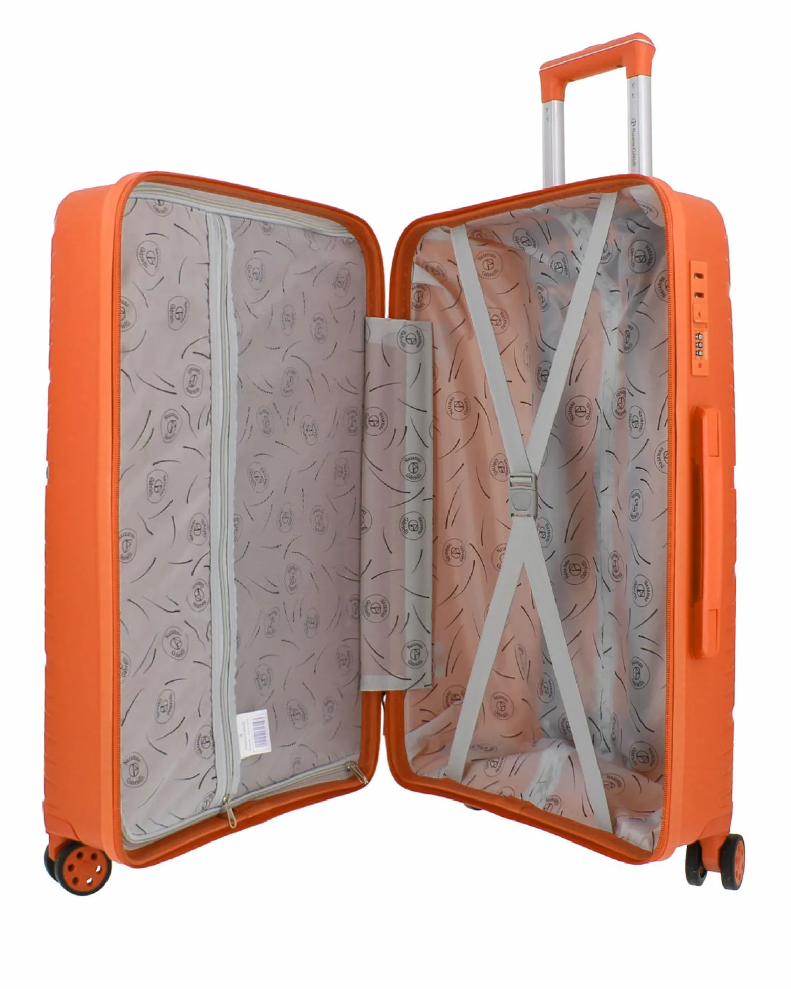 NAZARENO GABRIELLI - TROLLEY ARANCIO IN ABS 4 RUOTE