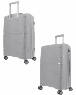 NAZARENO GABRIELLI - TROLLEY ARGENTO IN ABS 4 RUOTE