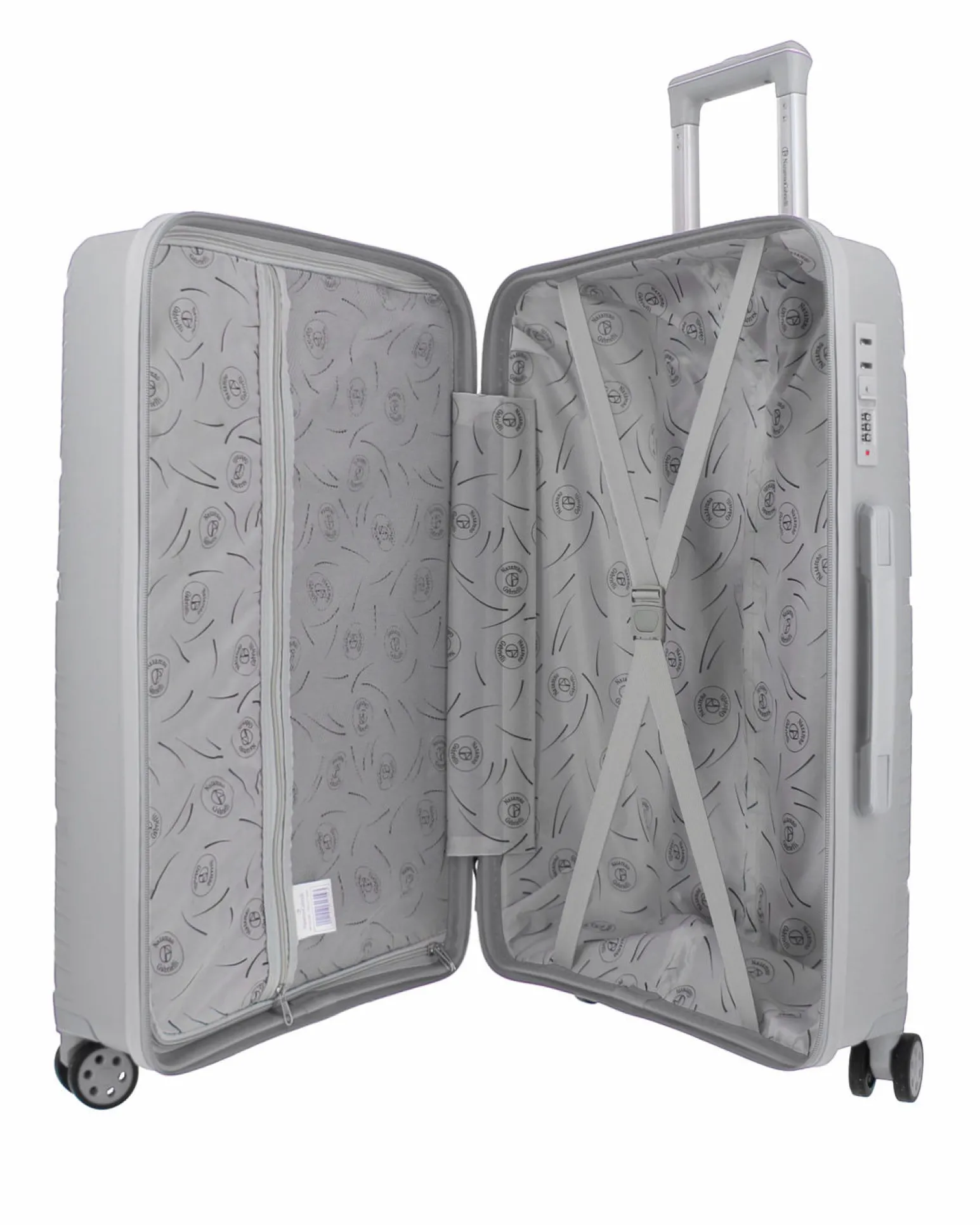NAZARENO GABRIELLI - TROLLEY ARGENTO IN ABS 4 RUOTE