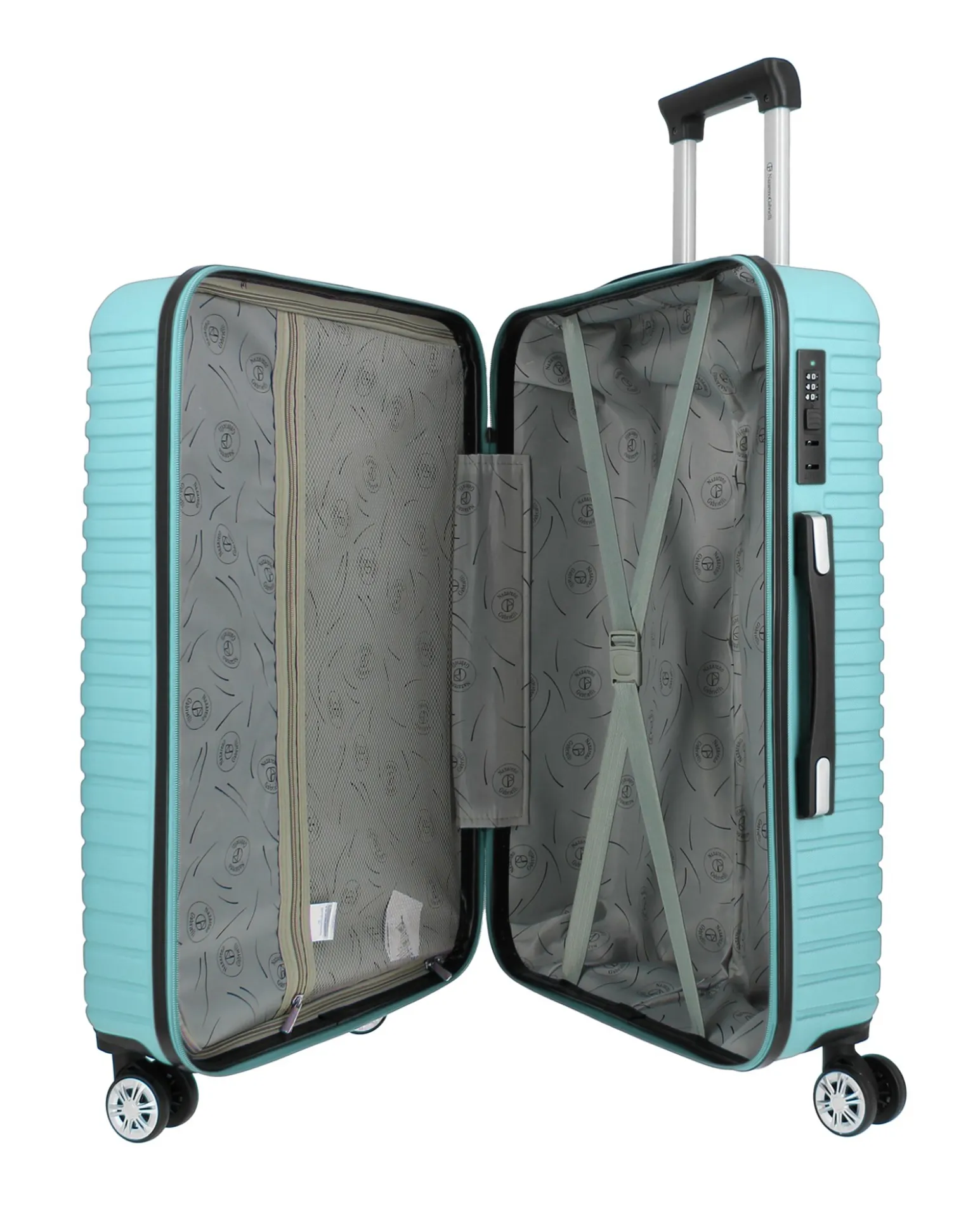 NAZARENO GABRIELLI - TROLLEY AZZURRO IN ABS 4 RUOTE