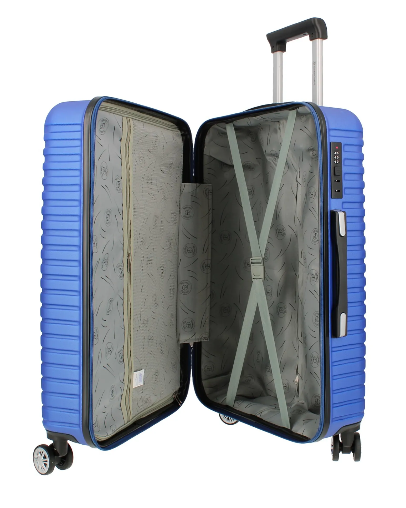 NAZARENO GABRIELLI - TROLLEY BLU IN ABS 4 RUOTE