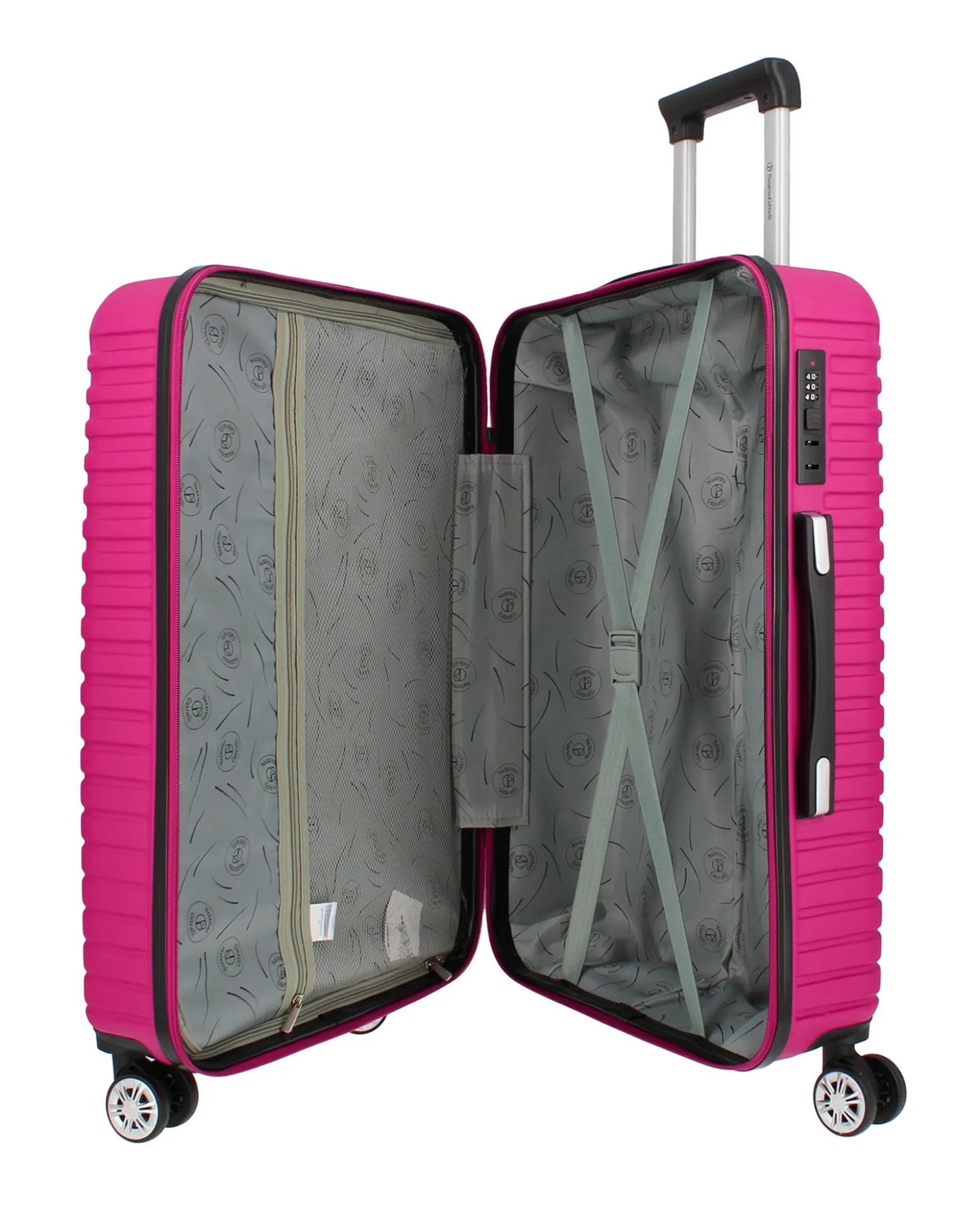 NAZARENO GABRIELLI - TROLLEY FUXIA IN ABS 4 RUOTE
