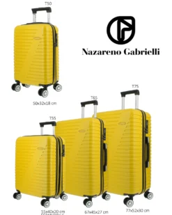 NAZARENO GABRIELLI - TROLLEY GIALLO IN ABS 4 RUOTE