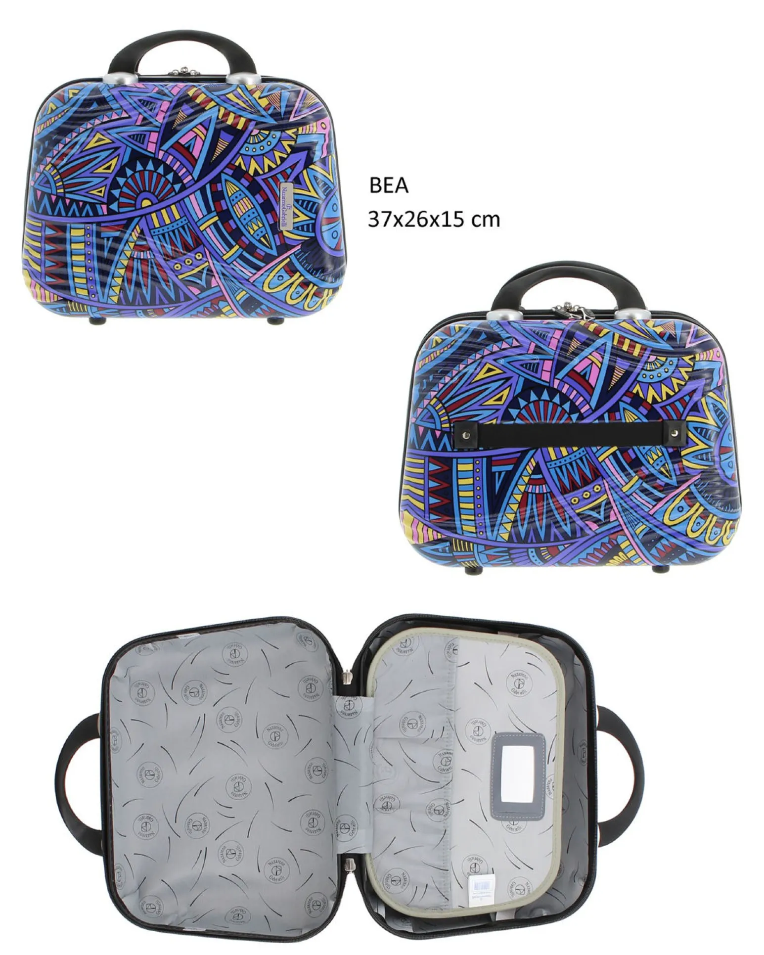NAZARENO GABRIELLI - TROLLEY IN ABS 4 RUOTE STAMPE GEOMETRICHE