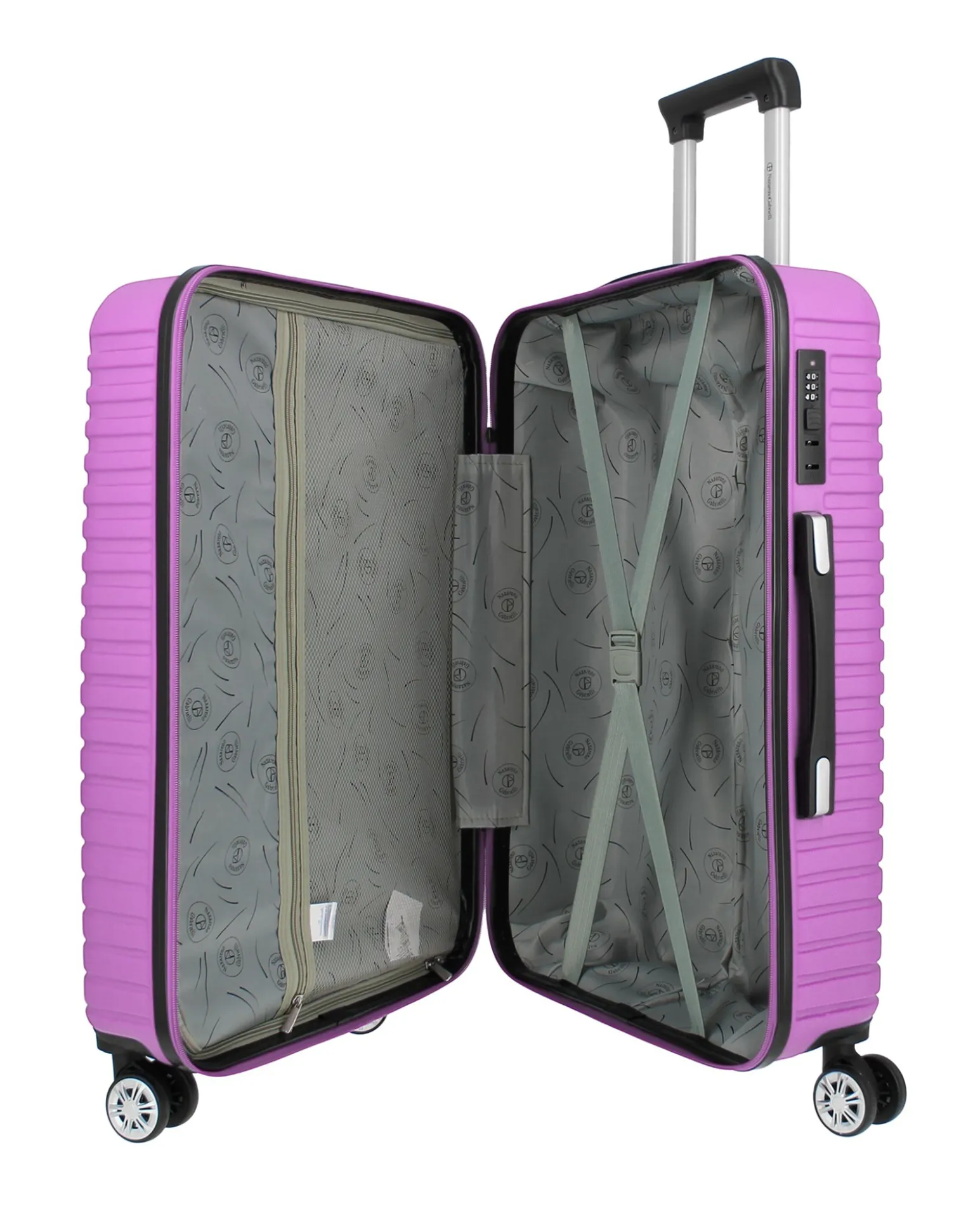NAZARENO GABRIELLI - TROLLEY LILLA IN ABS 4 RUOTE