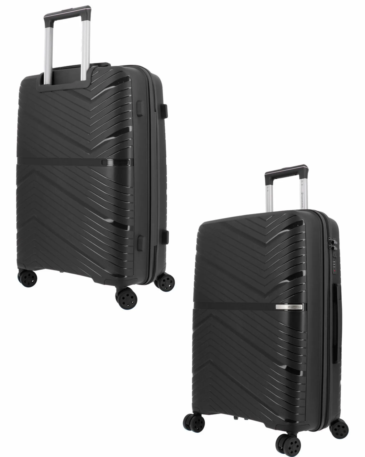 NAZARENO GABRIELLI - TROLLEY NERO IN ABS 4 RUOTE