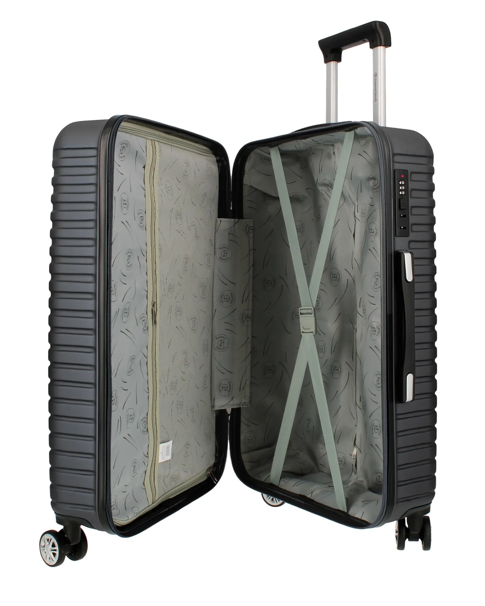 NAZARENO GABRIELLI - TROLLEY NERO IN ABS 4 RUOTE
