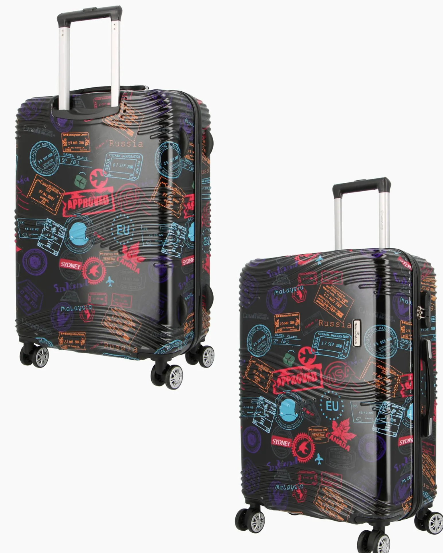 NAZARENO GABRIELLI - TROLLEY 4 RUOTE IN ABS CON STAMPE