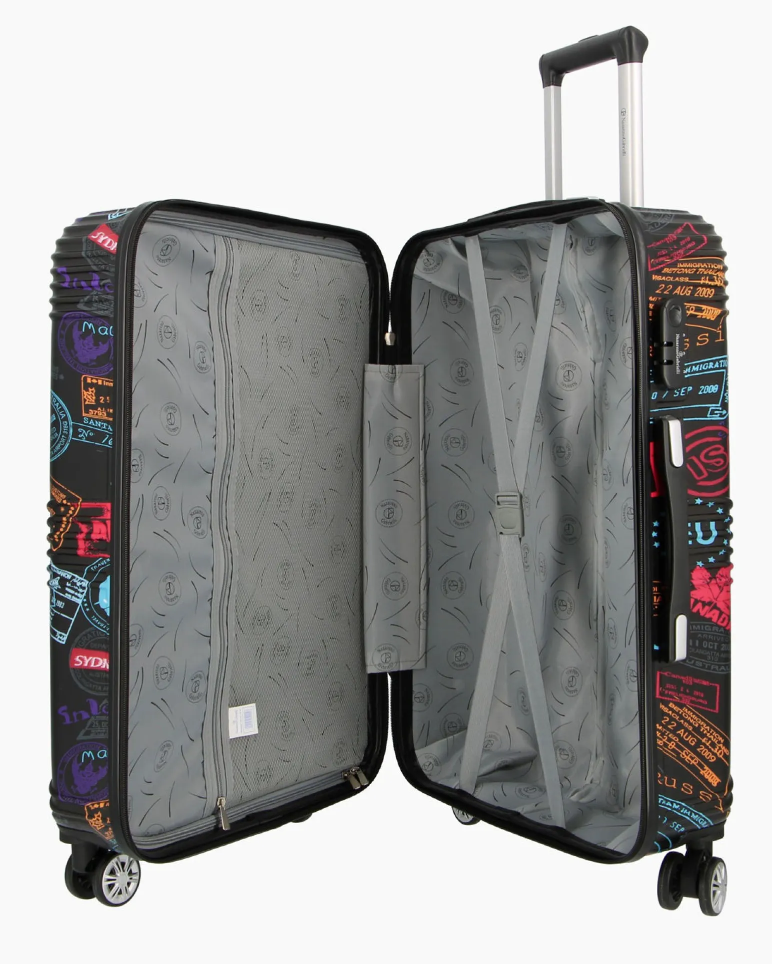 NAZARENO GABRIELLI - TROLLEY 4 RUOTE IN ABS CON STAMPE