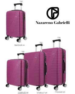 NAZARENO GABRIELLI - TROLLEY VIOLA IN ABS 4 RUOTE