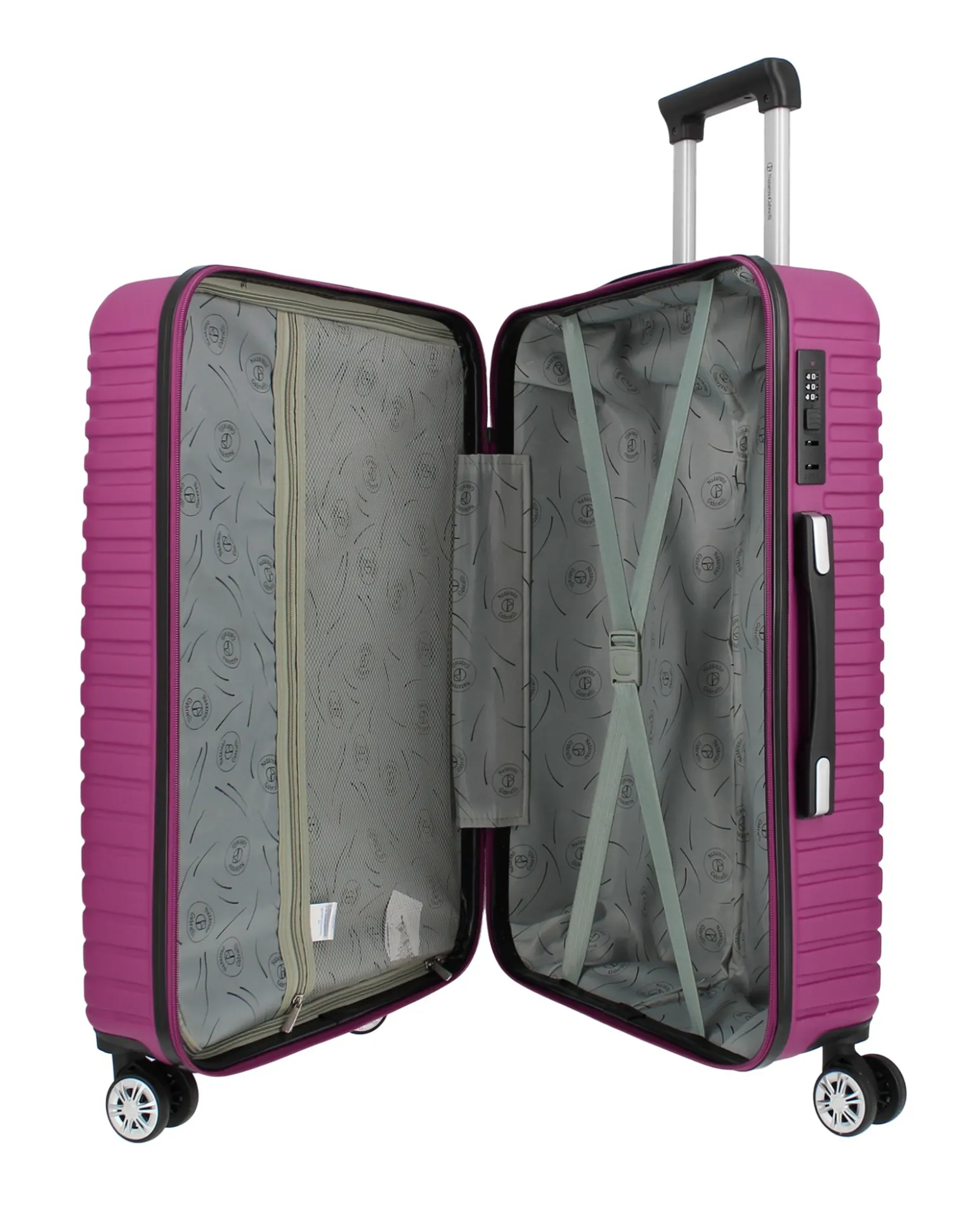 NAZARENO GABRIELLI - TROLLEY VIOLA IN ABS 4 RUOTE