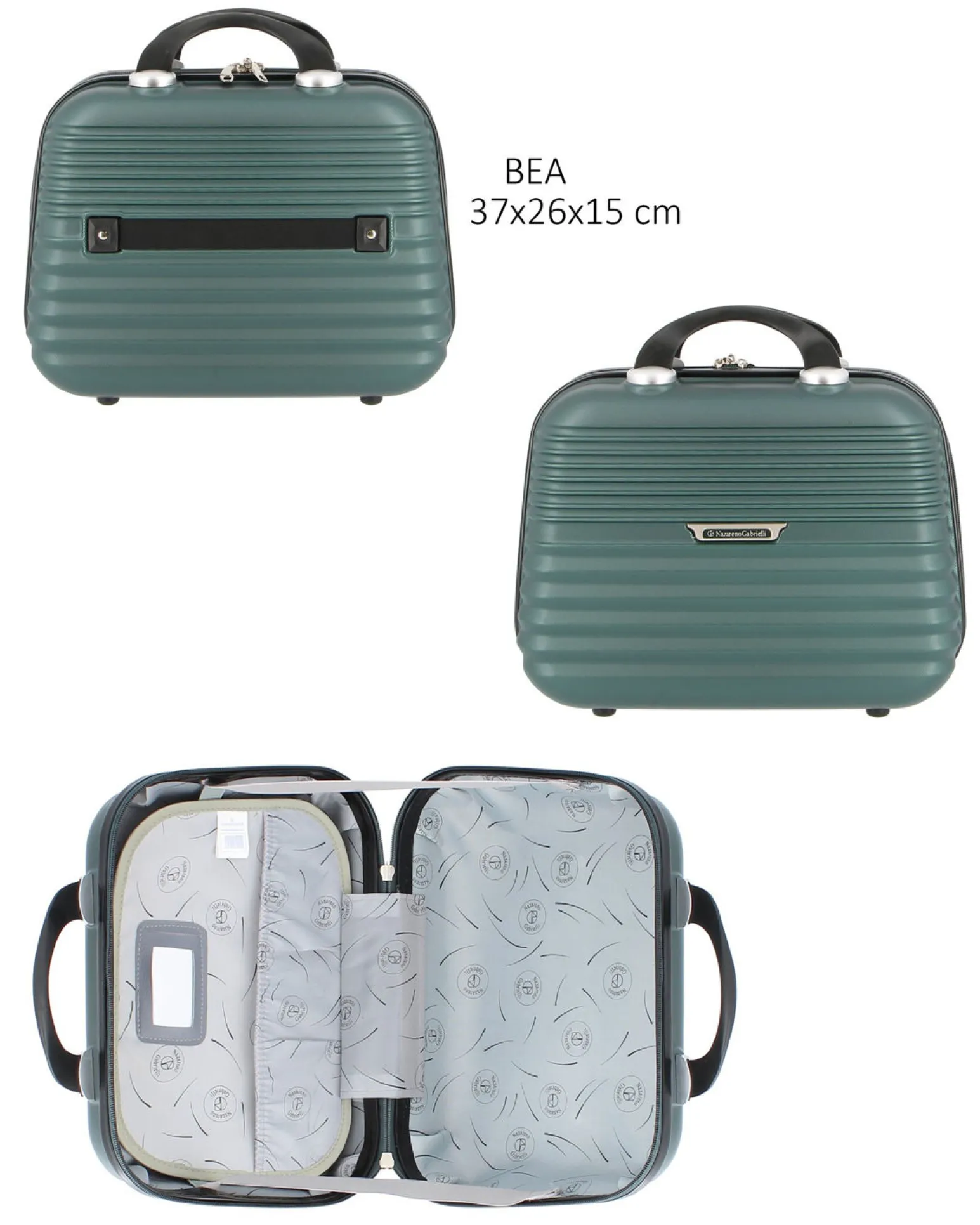 NAZARENO GABRIELLI - TROLLEY VERDE IN ABS 4 RUOTE