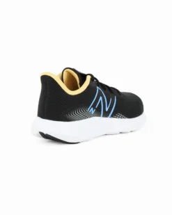 NEW BALANCE - SCARPA DA RUNNING NERA CON DETTAGLI GIALLI E CELESTI DA UOMO, M411RM3
