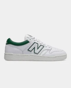 NEW BALANCE - Sneaker da uomo bianche e verdi in VERA PELLE con soletta Ortholite - 480