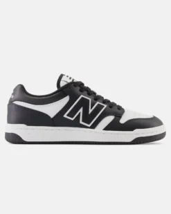 NEW BALANCE 480 - Sneaker da uomo nera e bianca in VERA PELLE con soletta in memory foam - BB480LBA