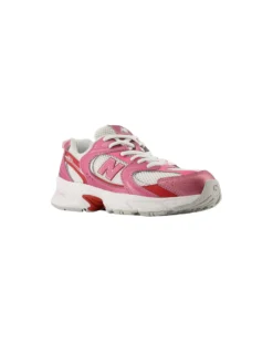 NEW BALANCE -  SNEAKERS KIDS LIFESTYLE BIANCHE CON DETTAGLI FUXIA  E ROSSI DAL 28 AL 35, P5304GR