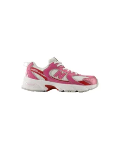 NEW BALANCE -  SNEAKERS KIDS LIFESTYLE BIANCHE CON DETTAGLI FUXIA  E ROSSI DAL 28 AL 35, P5304GR