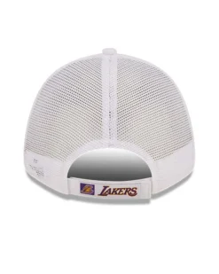 NEW ERA - Cappello regolabile bianco con pannello posteriore in mesh e logo Lakers- 9FORTY