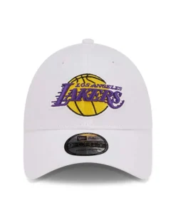 NEW ERA - Cappello regolabile bianco con pannello posteriore in mesh e logo Lakers- 9FORTY