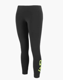 ONLY- LEGGINGS NERI CON DETTAGLI GIALLO FLUO DA DONNA, 10110