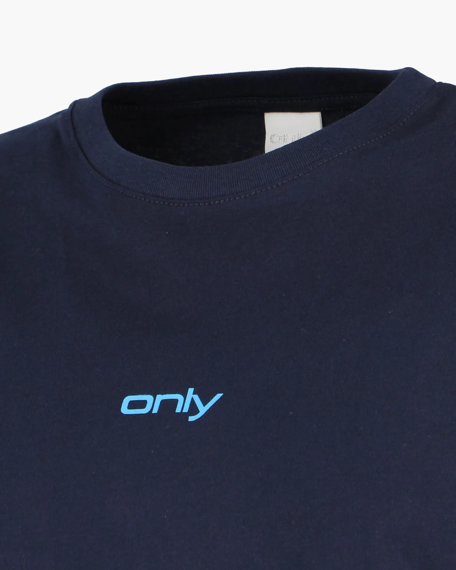 ONLY - T-SHIRT MEZZA MANICA BLU CON DETTAGLI CELESTI DA DONNA - 10100