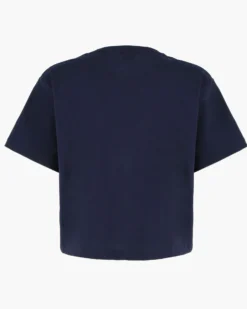 ONLY - T-SHIRT MEZZA MANICA BLU CON DETTAGLI CELESTI DA DONNA - 10100