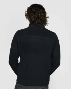 ON SPIRIT - Giacca sherpa da uomo blu in pile con zip frontale - ANTONIO