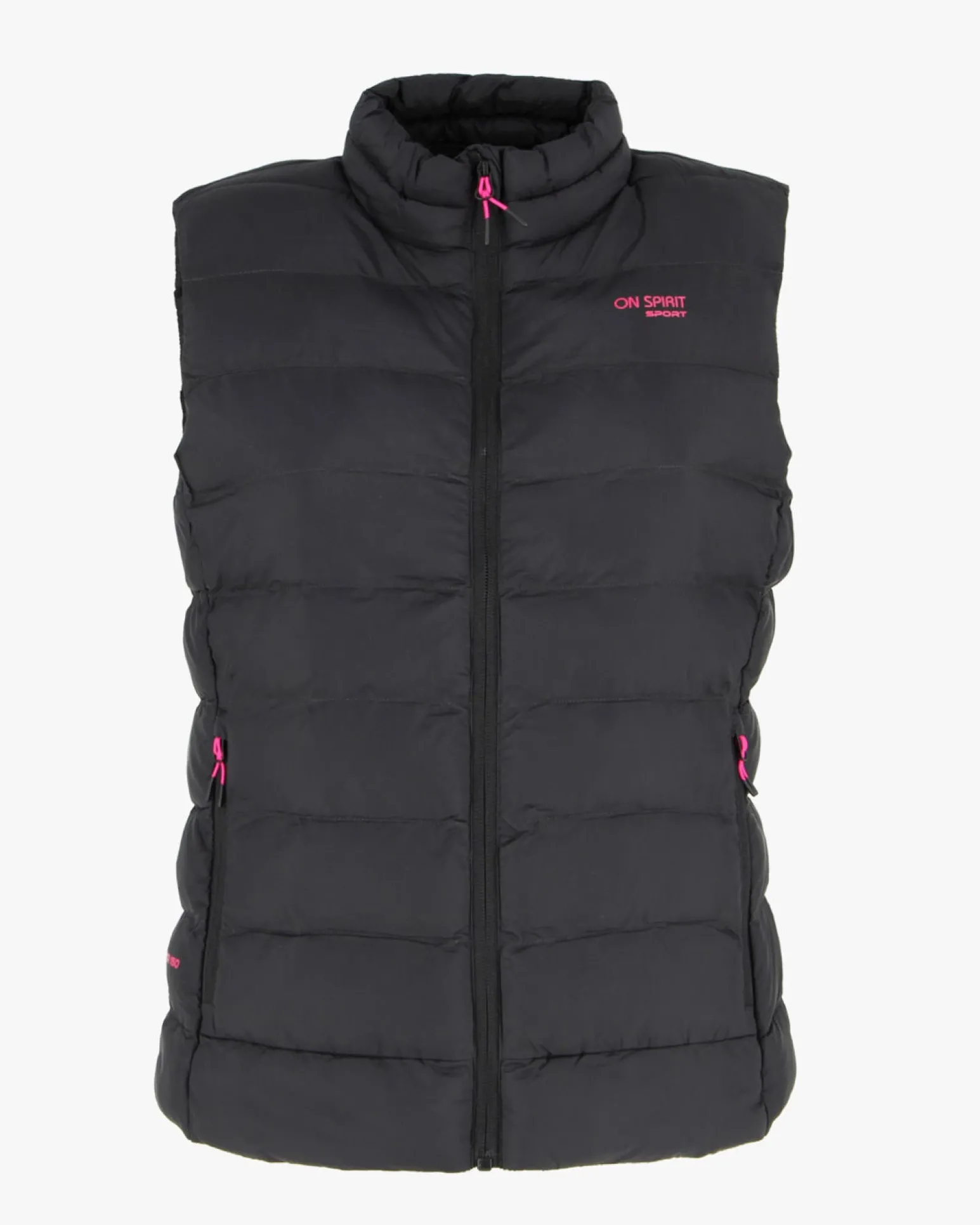 ON SPIRIT - GILET IMBOTTITO DA DONNA NERO CON DETTAGLI FUXIA, LIVIA