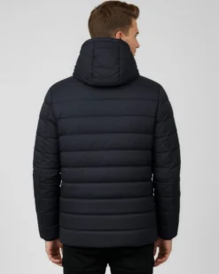 ON SPIRIT - GIUBBINO CON CAPPUCCIO FULL ZIP  DA UOMO NERO CON DETTAGLI ARANCIONI FLUO, LEANDRO