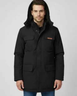 ON SPIRIT - GIUBBINO CON CAPPUCCIO FULL ZIP E BOTTONI DA UOMO NERO, GIDEON