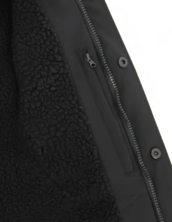 ON SPIRIT - GIUBBINO CON CAPPUCCIO FULL ZIP E BOTTONI DA UOMO NERO, GIDEON