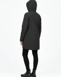 ON SPIRIT - Giubbotto parka da donna nero antivento e traspirante con cappuccio e zip frontale - BELLA