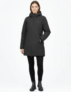 ON SPIRIT - Giubbotto parka da donna nero antivento e traspirante con cappuccio e zip frontale - BELLA