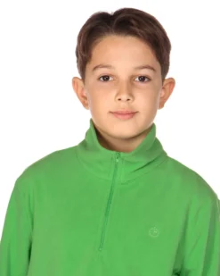 ON SPIRIT - Micropile da bambino verde con mezza zip frontale - GIULIANO