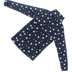 ON SPIRIT - Micropile da bambina blu con fantasia a stelle e mezza zip frontale - GRACE