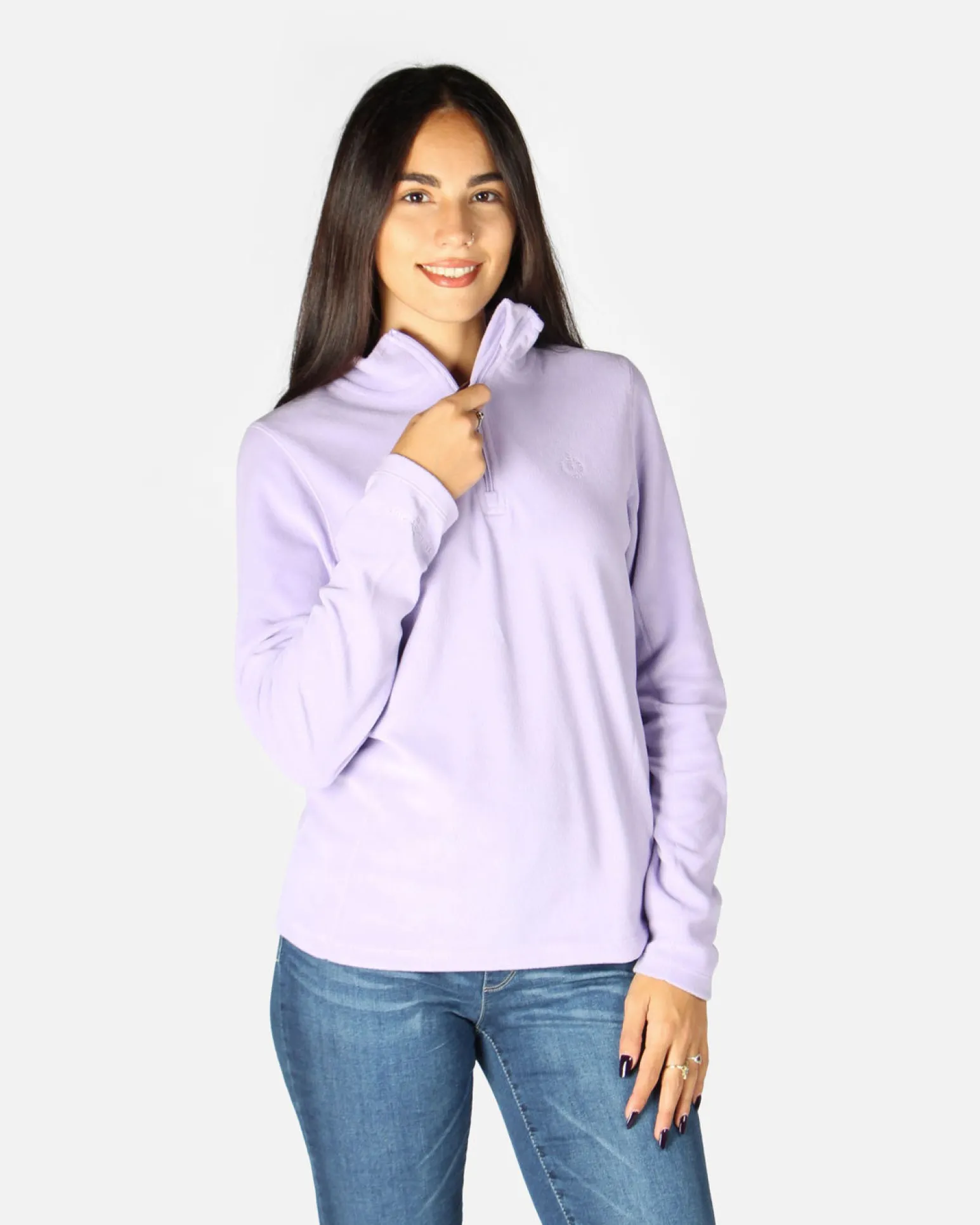ON SPIRIT - MICROPILE DONNA MEZZA ZIP LILLA - VALENTINA