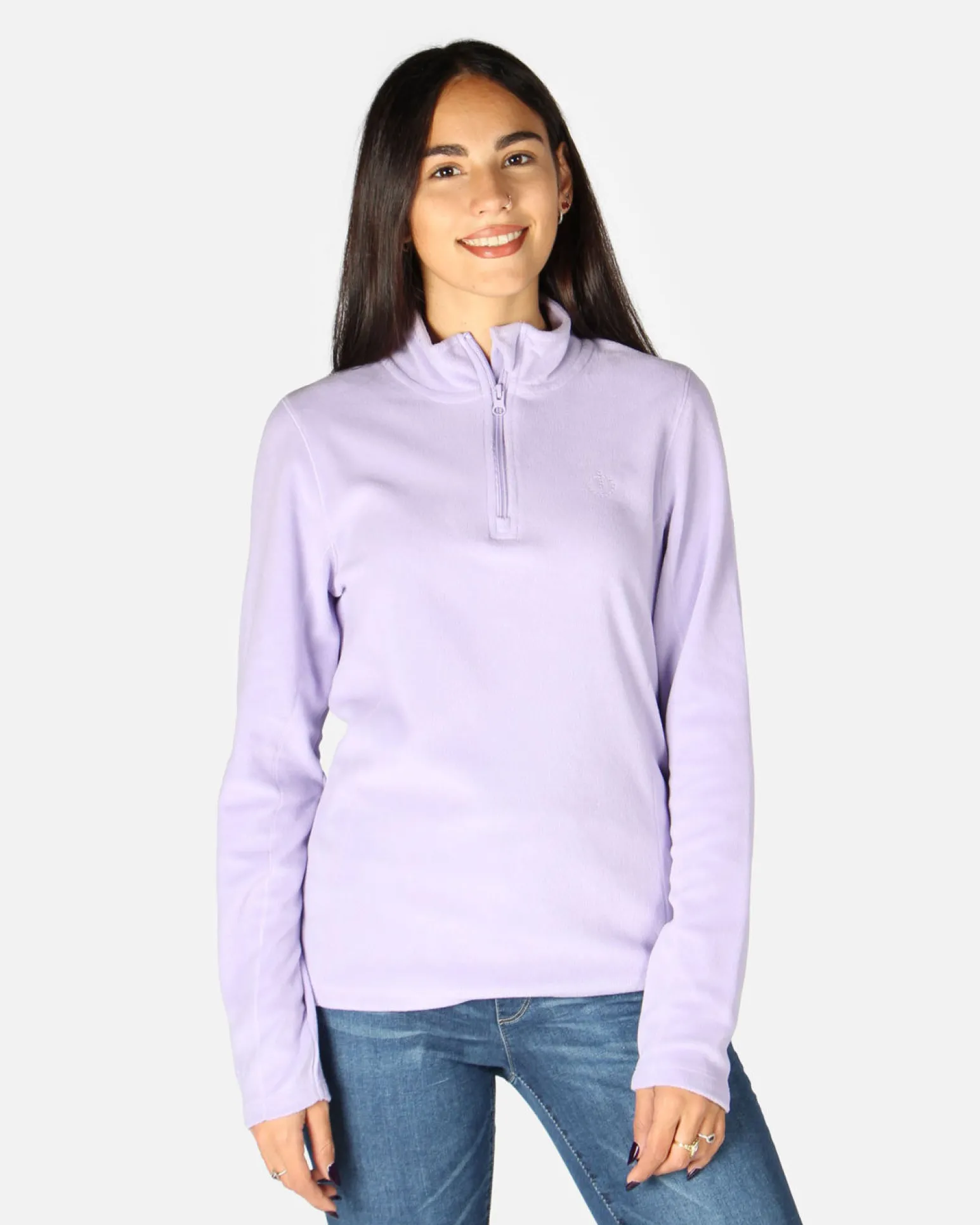 ON SPIRIT - MICROPILE DONNA MEZZA ZIP LILLA - VALENTINA