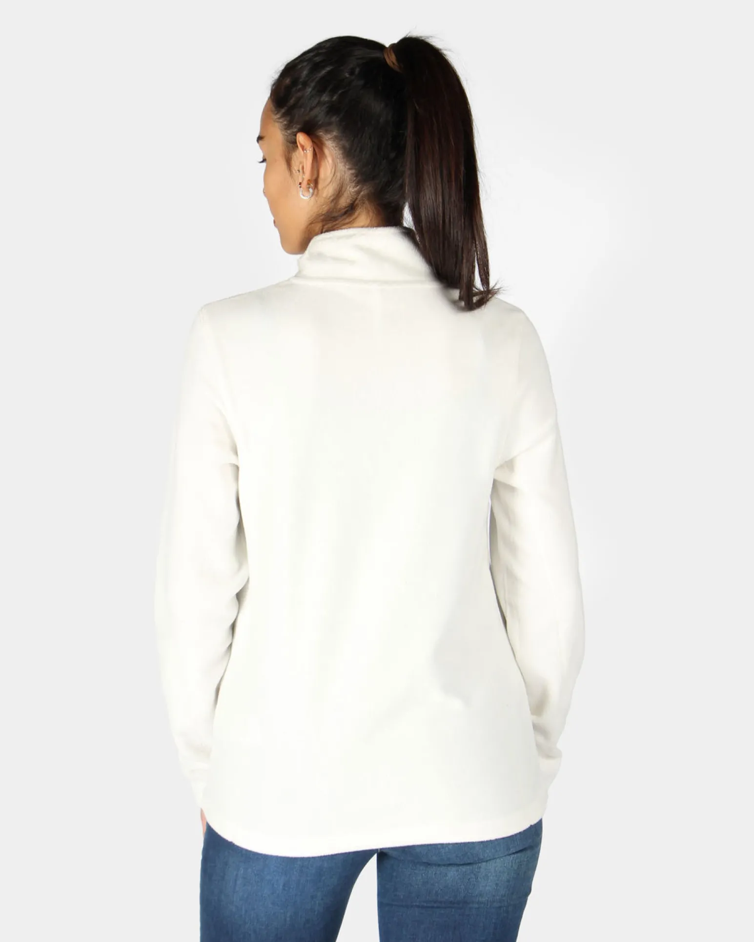 ON SPIRIT - MICROPILE DONNA MEZZA ZIP BIANCO - VALENTINA