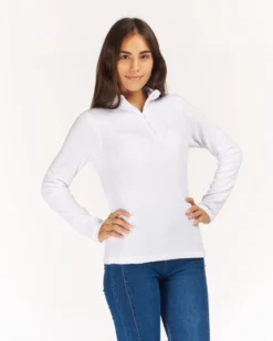 ON SPIRIT - MICROPILE DONNA MEZZA ZIP BIANCO - VALENTINA