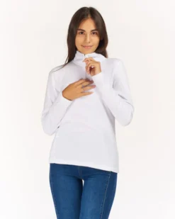 ON SPIRIT - MICROPILE DONNA MEZZA ZIP BIANCO - VALENTINA