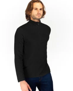 ON SPIRIT - MICROPILE UOMO  MEZZA ZIP NERO - VITTORIO