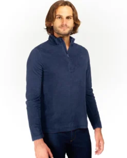 ON SPIRIT - MICROPILE UOMO MEZZA ZIP BLU - VITTORIO