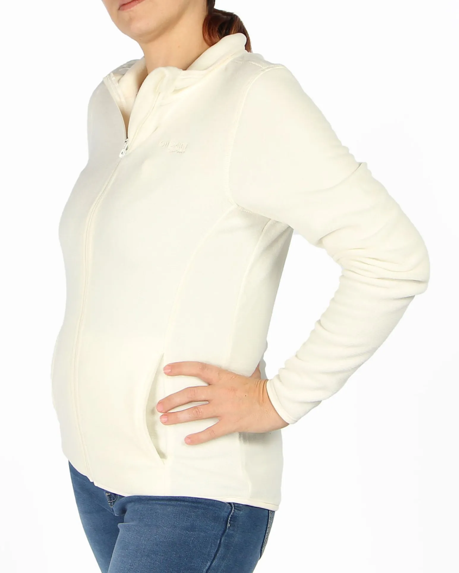 ON SPIRIT - PILE DONNA FULL ZIP BIANCO - LUANA
